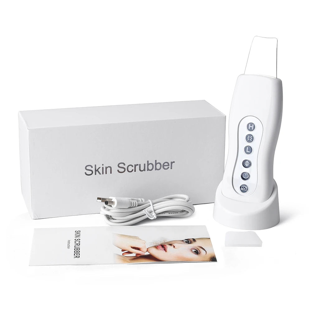 Ultrasonic skin scrubber - deep pore cleansing spatula