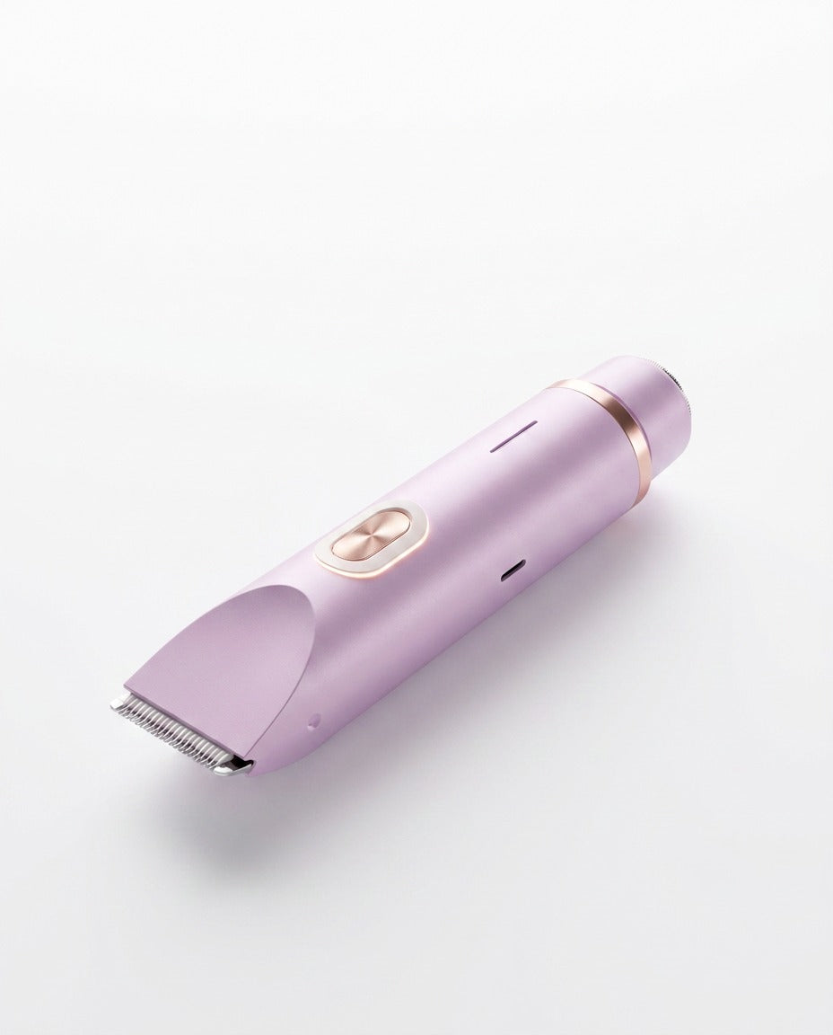 Sunday Smooth 2-in-1 bikini trimmer in lilac, shown at an angle on a plain white background